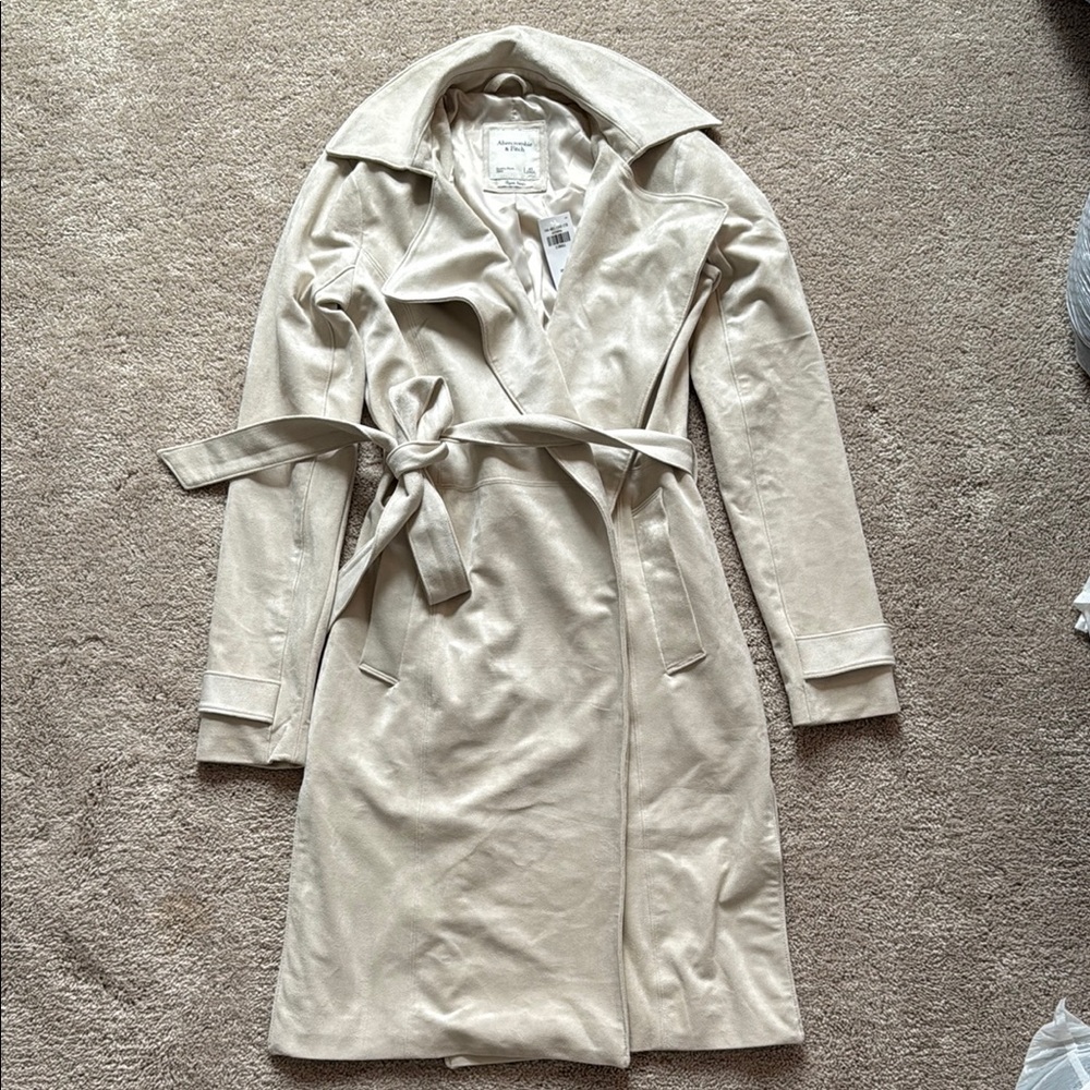 Abercrombie & Fitch Vegan Suede Trench Coat